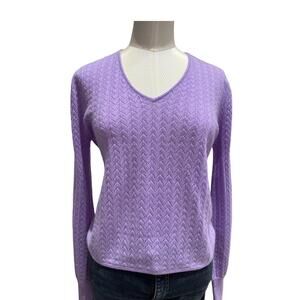 NEW &ISLA dion vee sweater in lilac